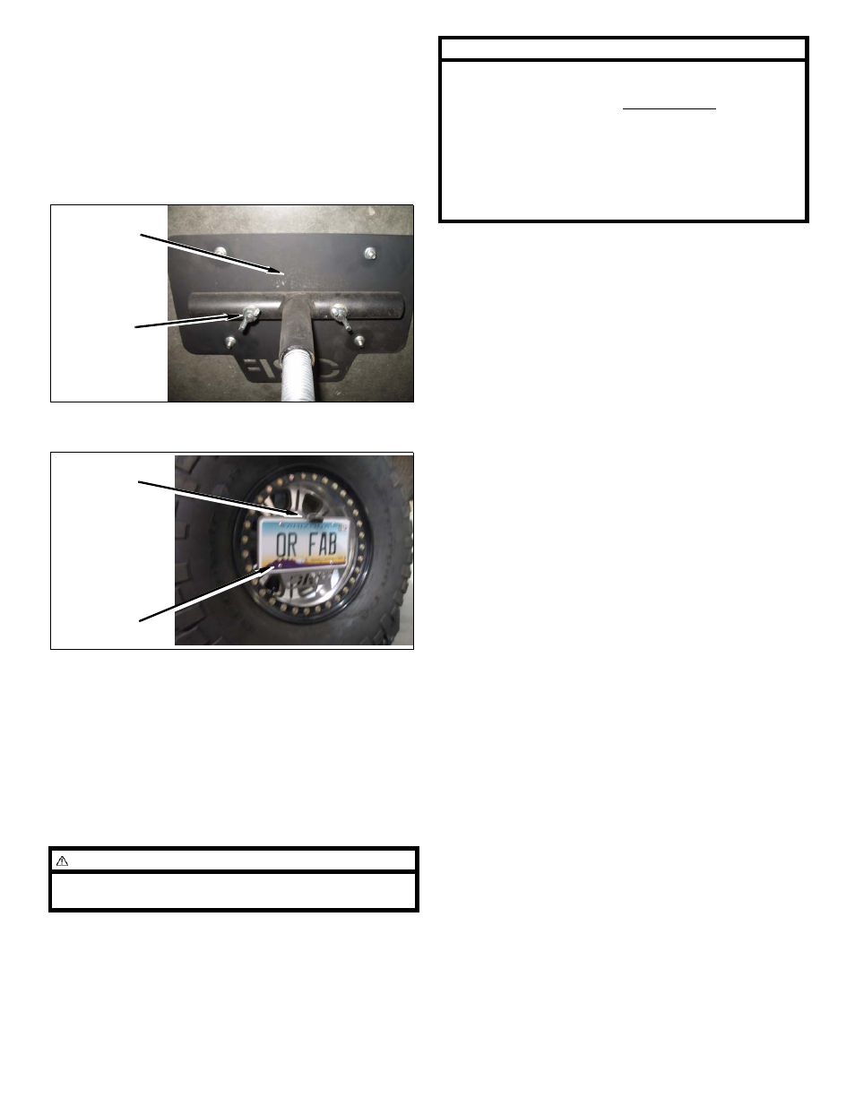 Install relocation bracket, After completing installation, Kit parts list | OR-Fab 87035 TIRE CARRIER T-HANDLE LICENSE PLATE RELOCATION BRACKET User Manual | Page 2 / 2