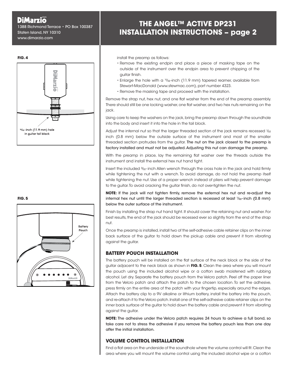 DiMarzio The Angel Active User Manual | Page 2 / 3