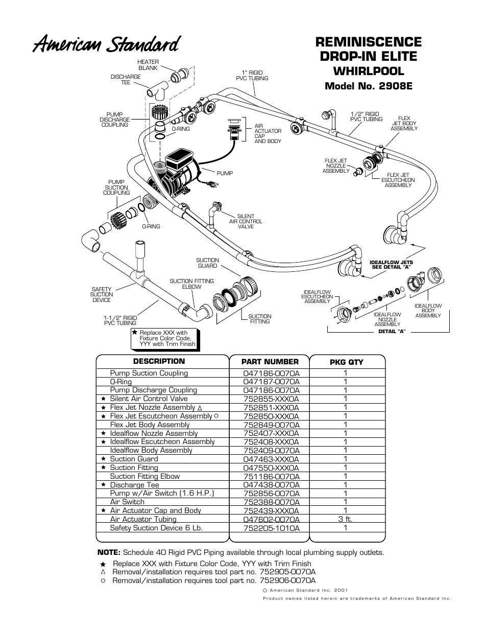 American Standard 047186-0070A User Manual | 1 page