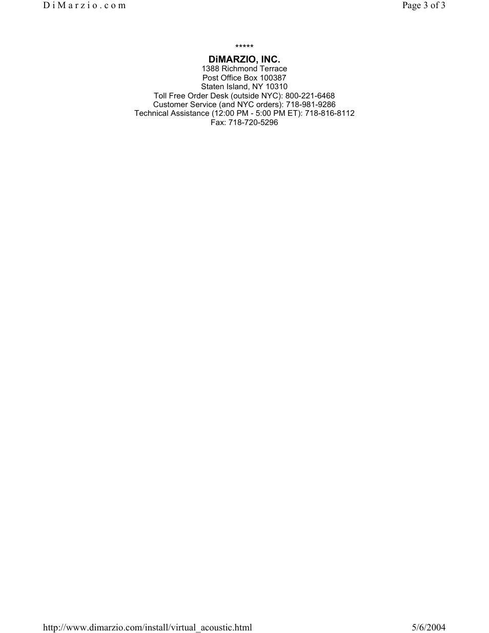 DiMarzio Virtual Acoustic User Manual | Page 3 / 3