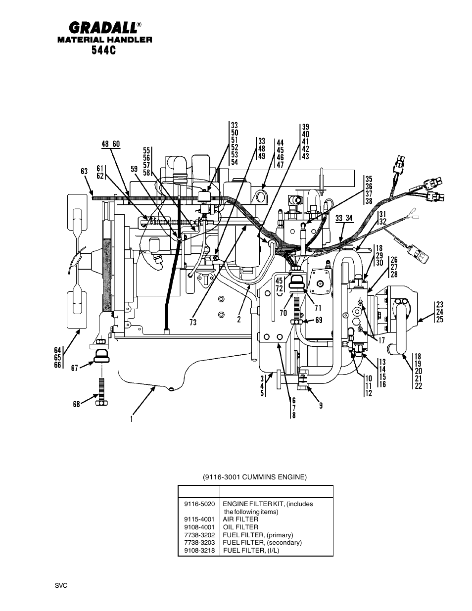 Section 5 engine & attaching parts | Gradall 544C-10 User Manual | Page 59 / 171