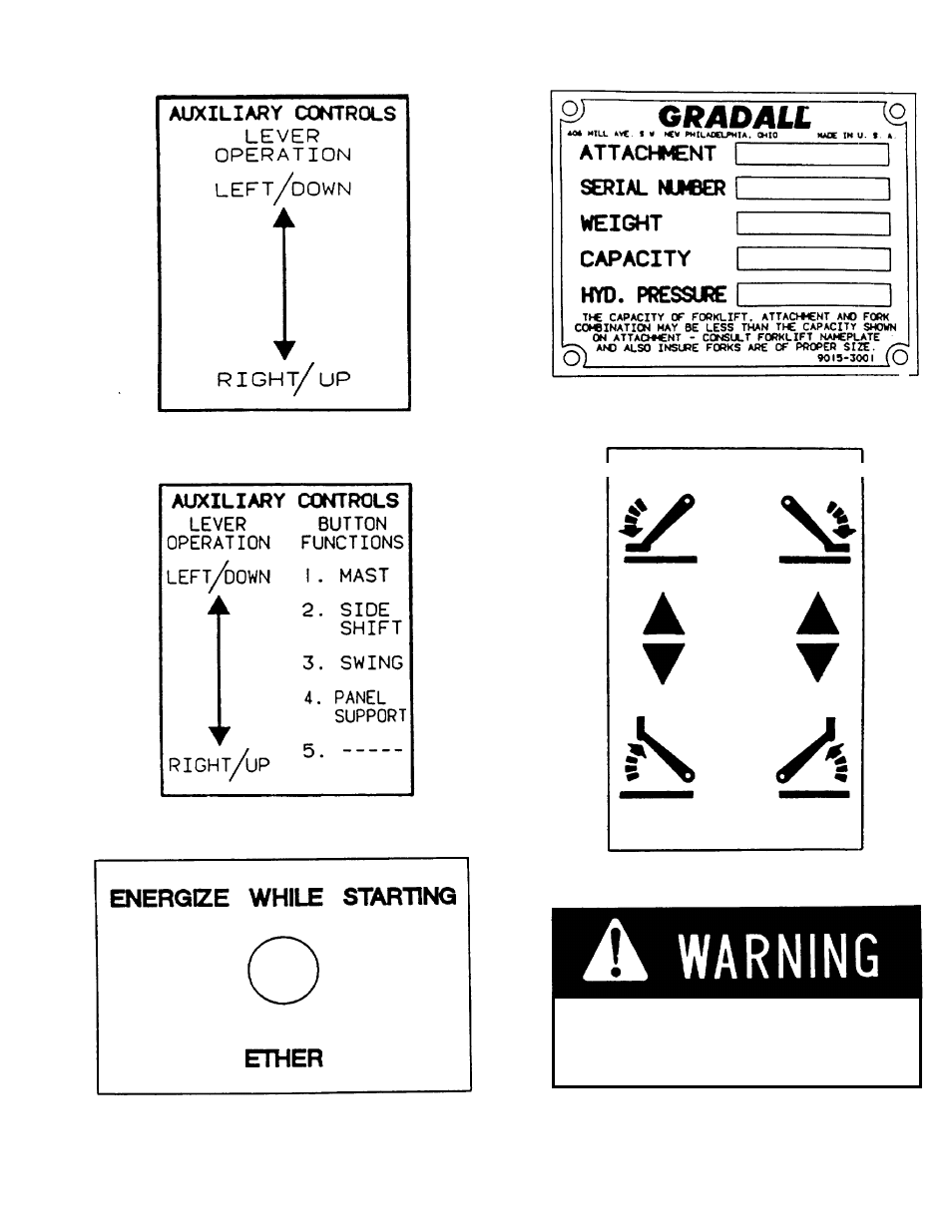 Optional equipment decals | Gradall 544B Operation Manual User Manual | Page 11 / 40