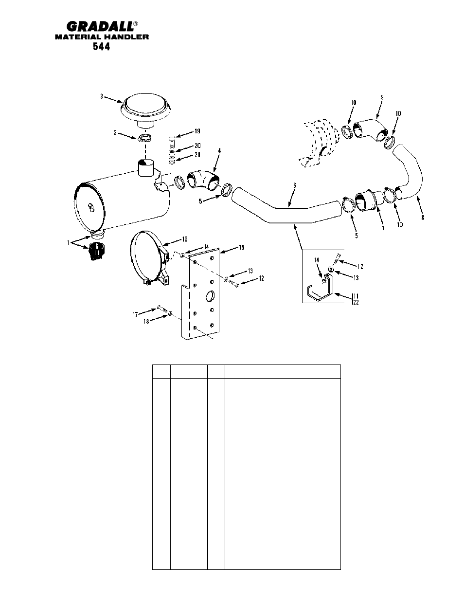 Engine & attaching parts air cleaner piping | Gradall 544 User Manual | Page 58 / 209