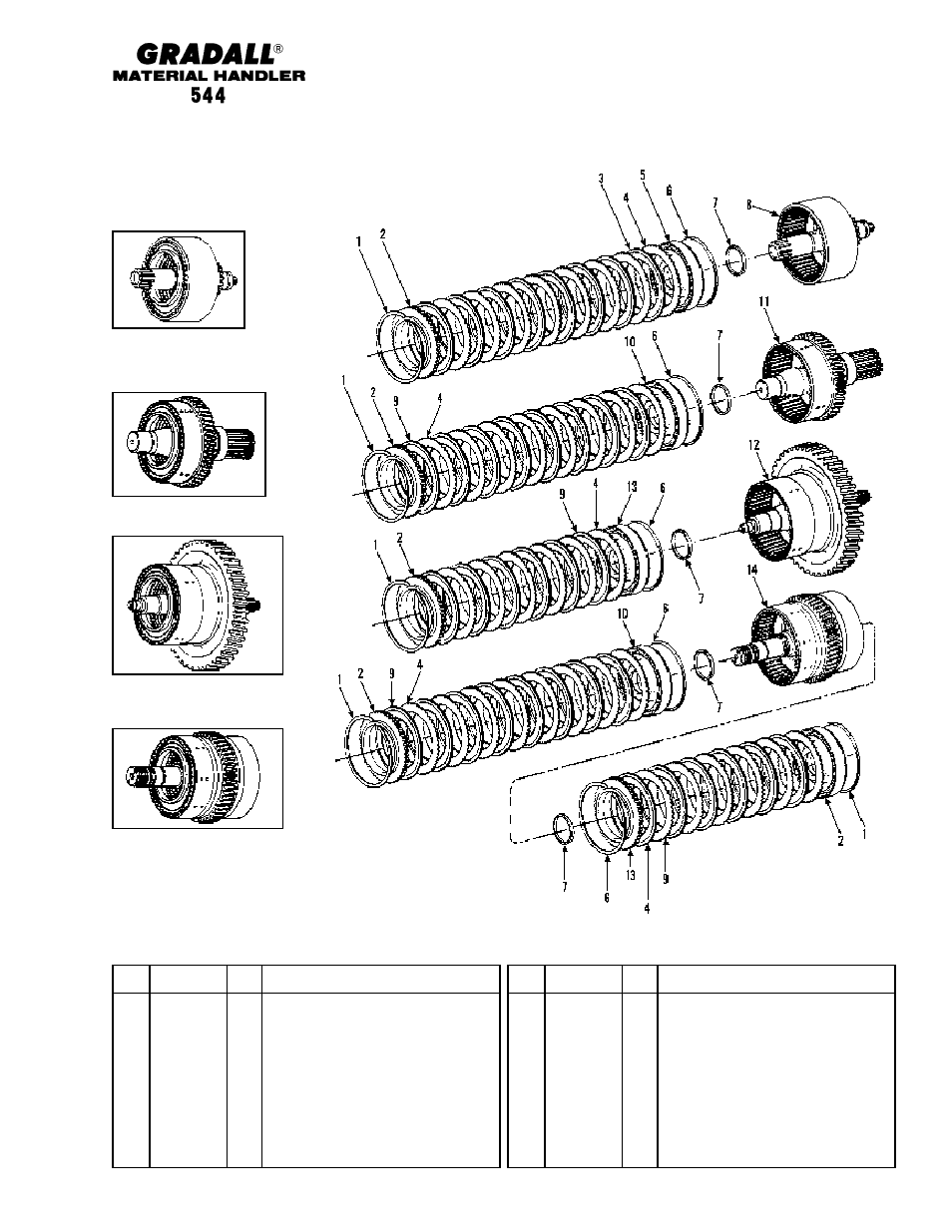 Drive train transmission clutch assemblies | Gradall 544 User Manual | Page 76 / 209