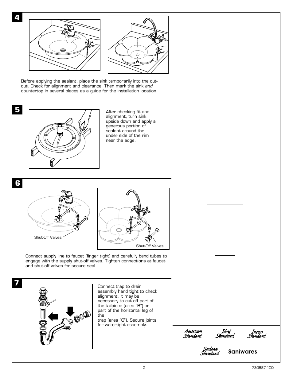 Saniwares, American standard one-year limited warranty | American Standard 0680 PETAL User Manual | Page 2 / 2