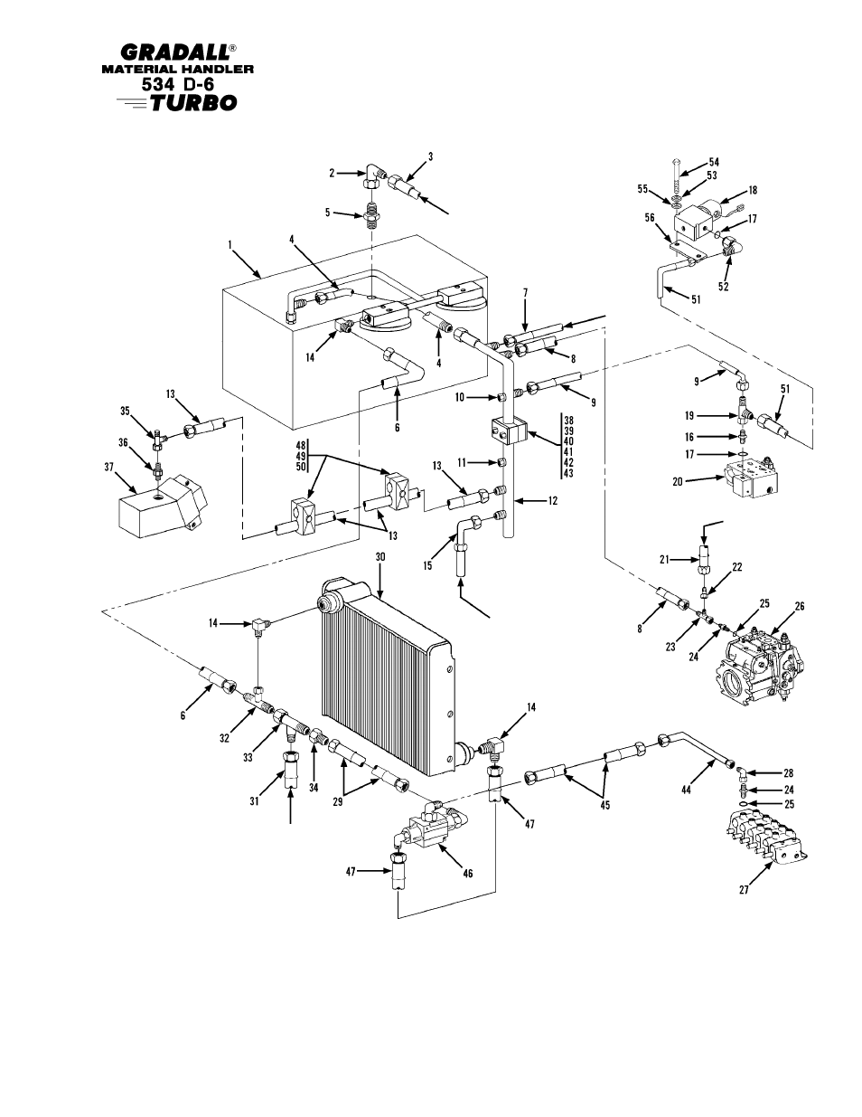 Hydraulic circuits dump circuit (534d-6 turbo) | Gradall 534D-6T Parts Manual User Manual | Page 122 / 258