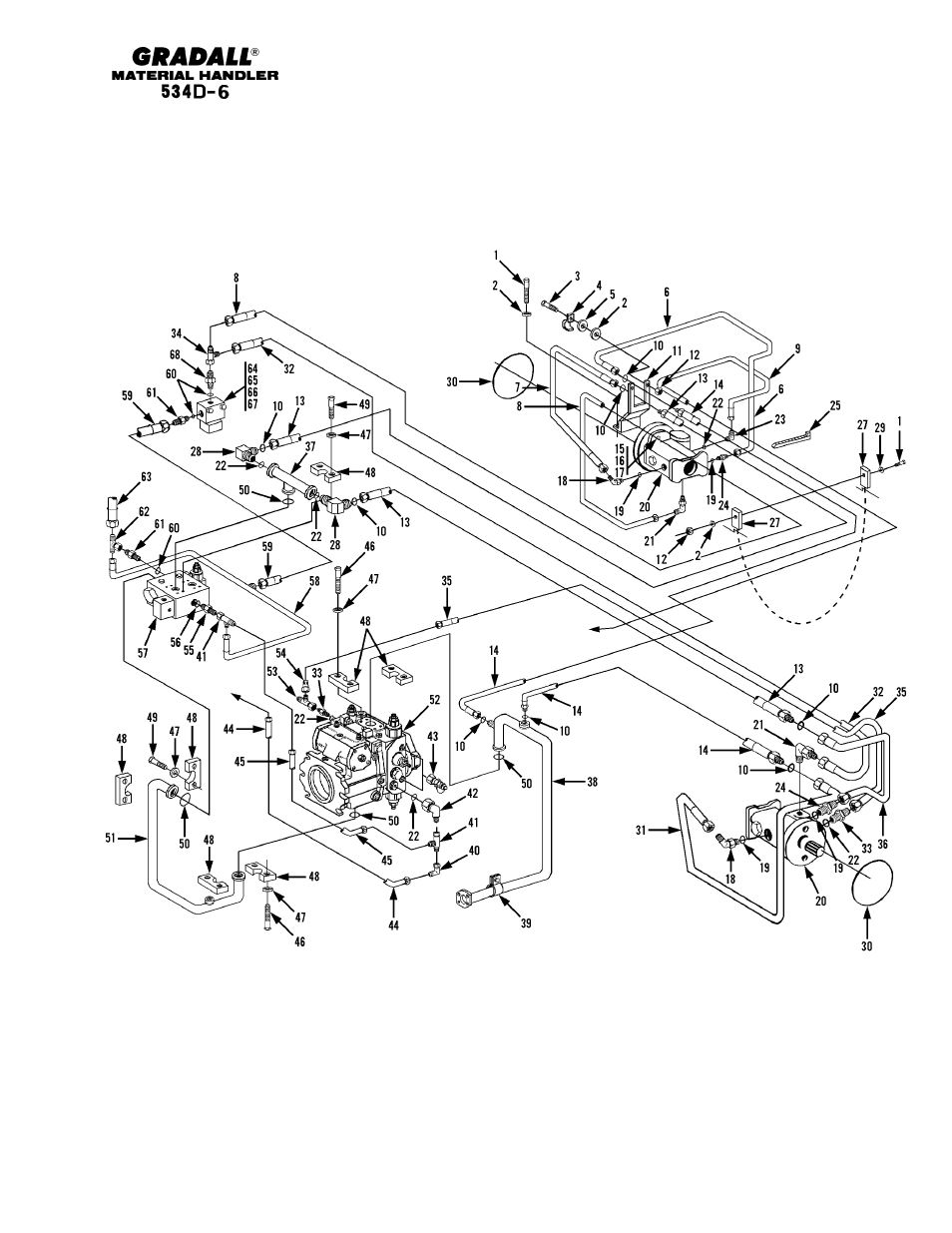 Hydraulic circuits drive circuit - rear | Gradall 534D-6T Parts Manual User Manual | Page 126 / 258