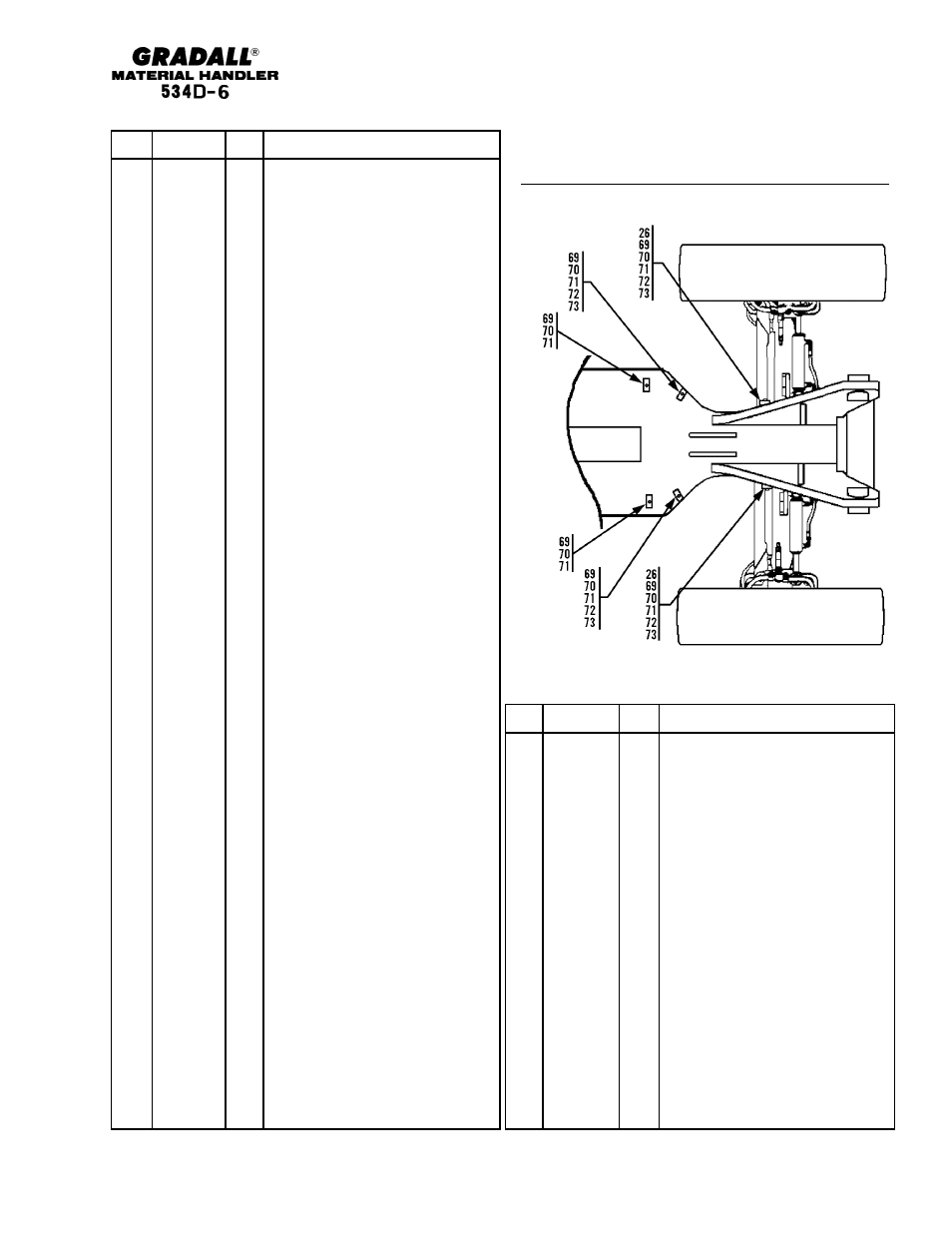 Rear drive hose clamp locations, Hydraulic circuits drive circuit - rear | Gradall 534D-6T Parts Manual User Manual | Page 127 / 258