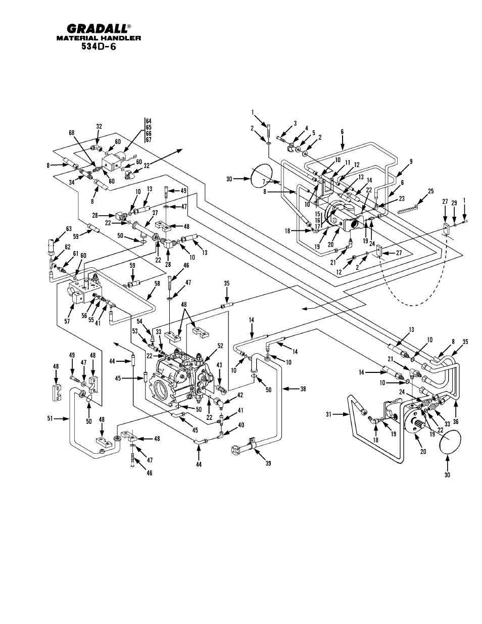 Hydraulic circuits drive circuit - rear | Gradall 534D-6T Parts Manual User Manual | Page 128 / 258