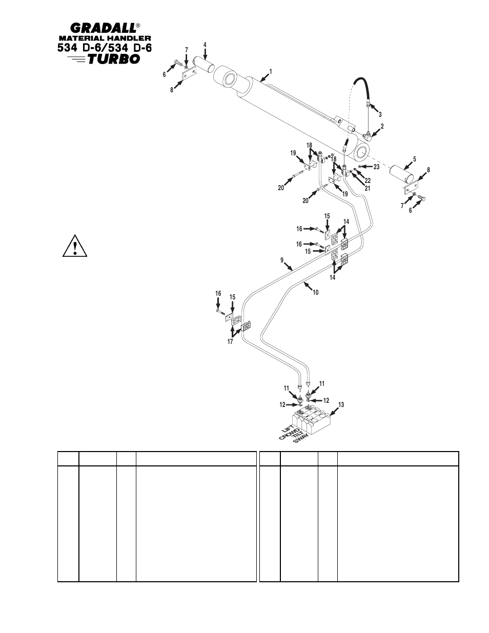 Hydraulic circuits lift cylinder | Gradall 534D-6T Parts Manual User Manual | Page 134 / 258