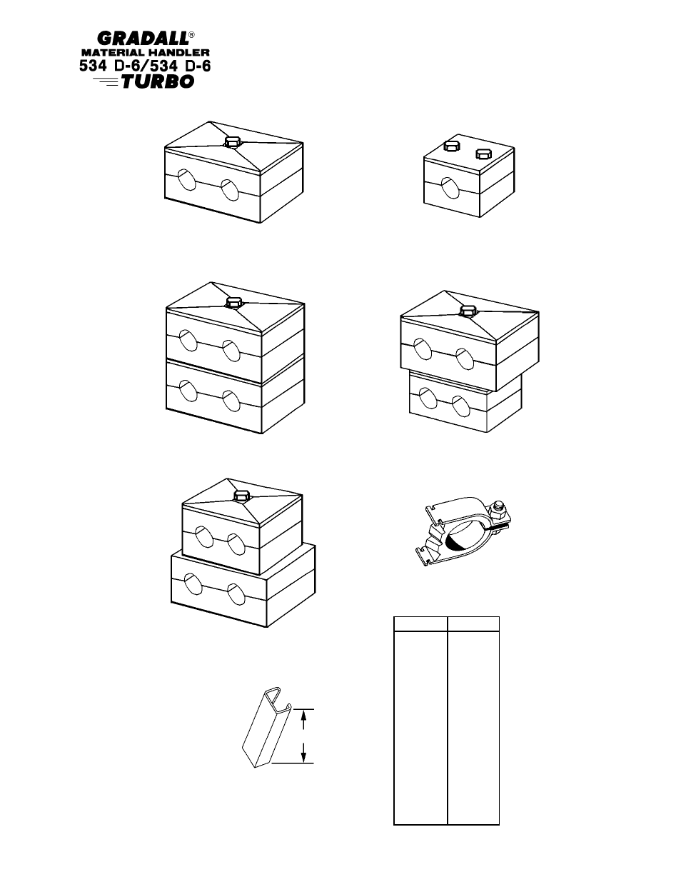 Miscellaneous cushion clamps & clamp sets | Gradall 534D-6T Parts Manual User Manual | Page 187 / 258