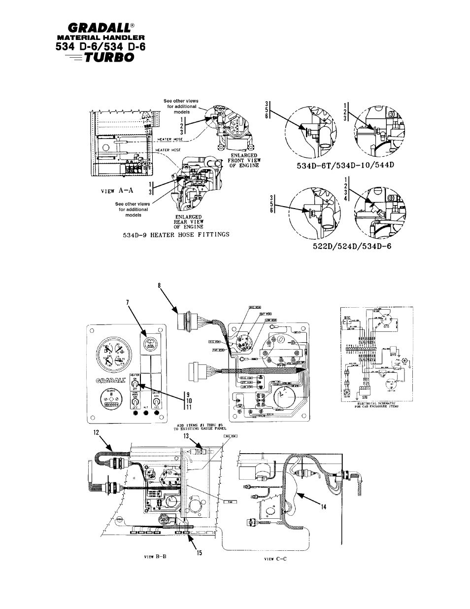 Electrical wiring heater hosing | Gradall 534D-6T Parts Manual User Manual | Page 193 / 258