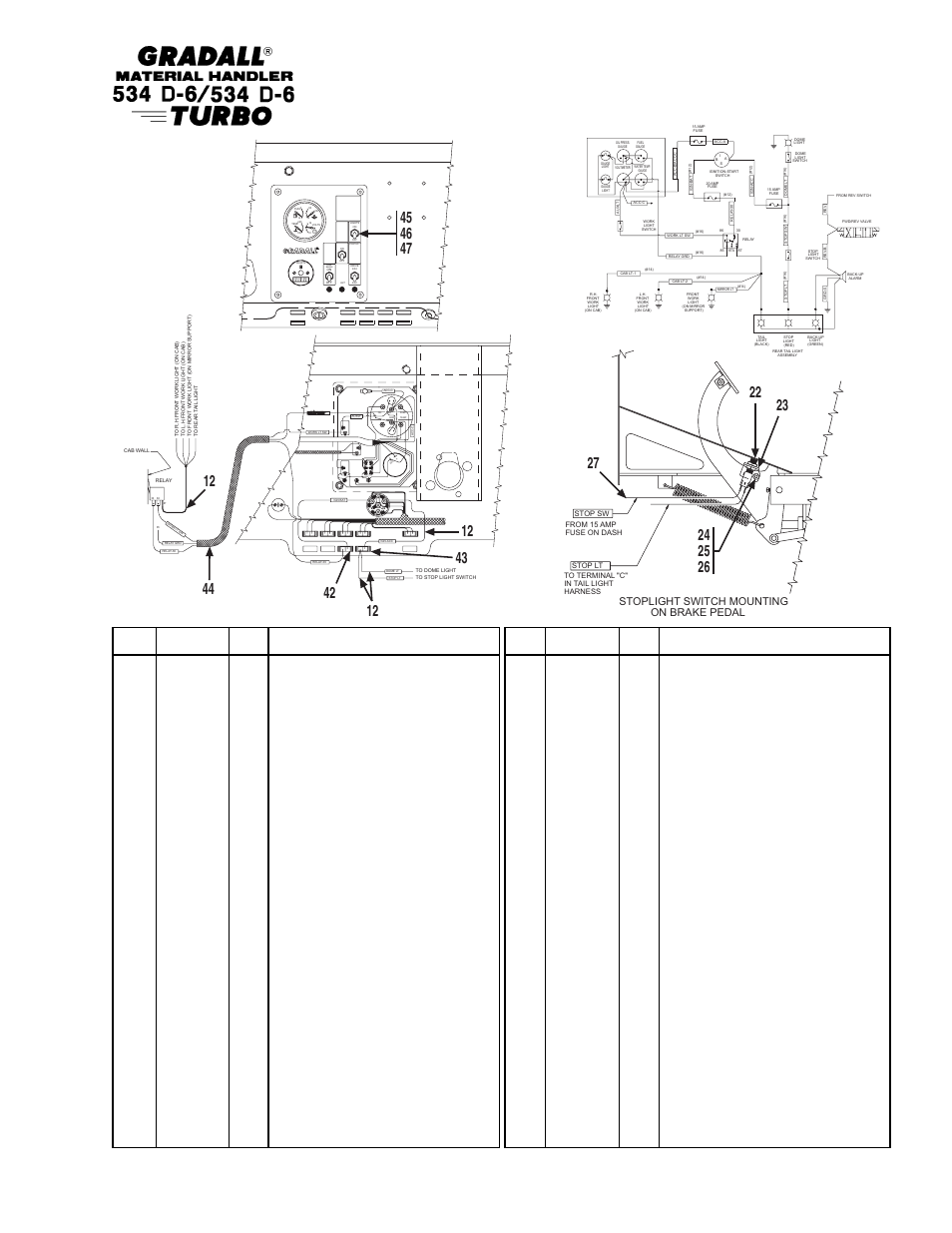 Revised illustration and parts list, Item part no. qty. description of part, Start aid | Park brake | Gradall 534D-6T Parts Manual User Manual | Page 226 / 258