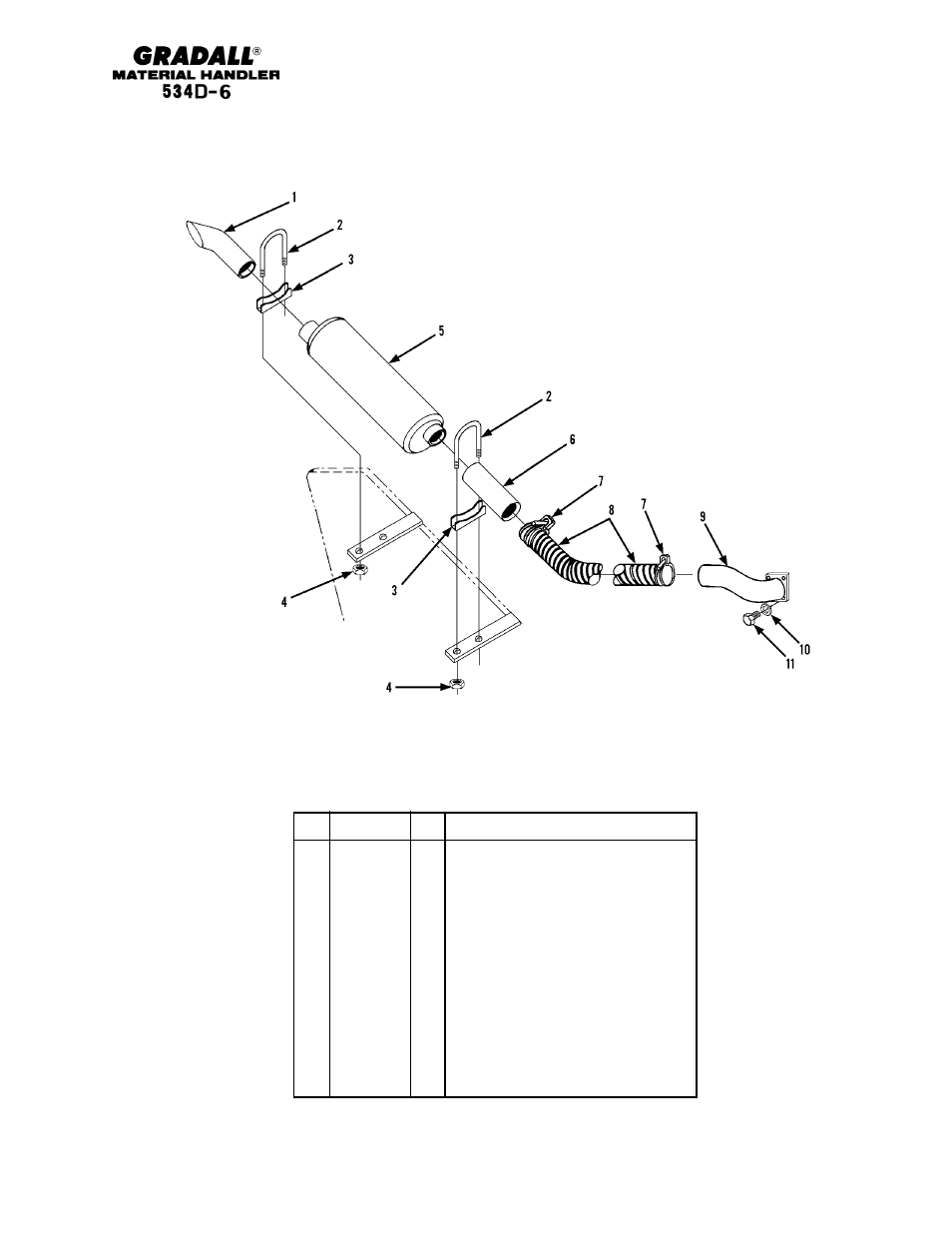 Engine & attaching parts exhaust system | Gradall 534D-6T Parts Manual User Manual | Page 92 / 258