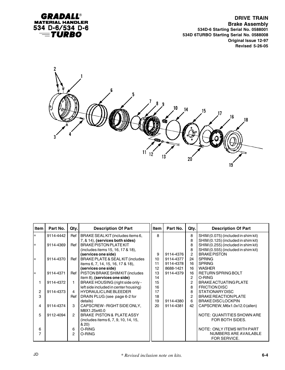 Drive train brake assembly | Gradall 534D-6T Parts Manual User Manual | Page 98 / 258