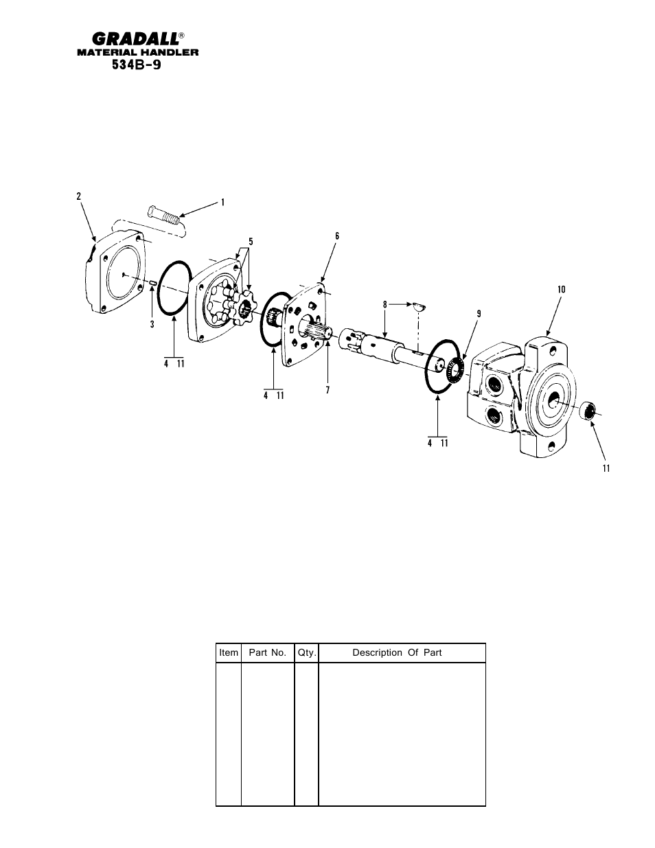 Hydraulic components winch motor | Gradall 534B-9 Parts Manual User Manual | Page 140 / 192