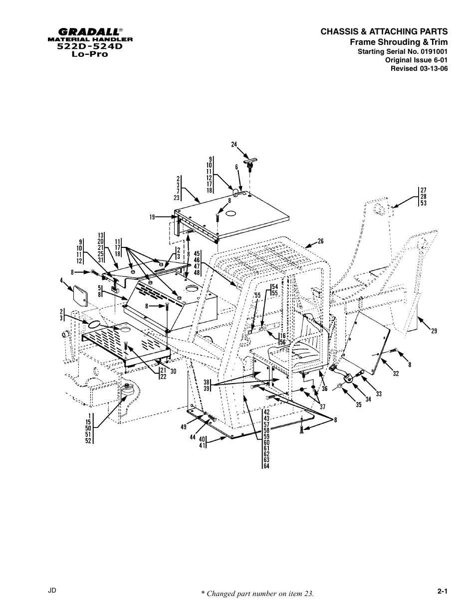 Section 2 chassis & attaching parts | Gradall 524D LoPro User Manual | Page 25 / 166