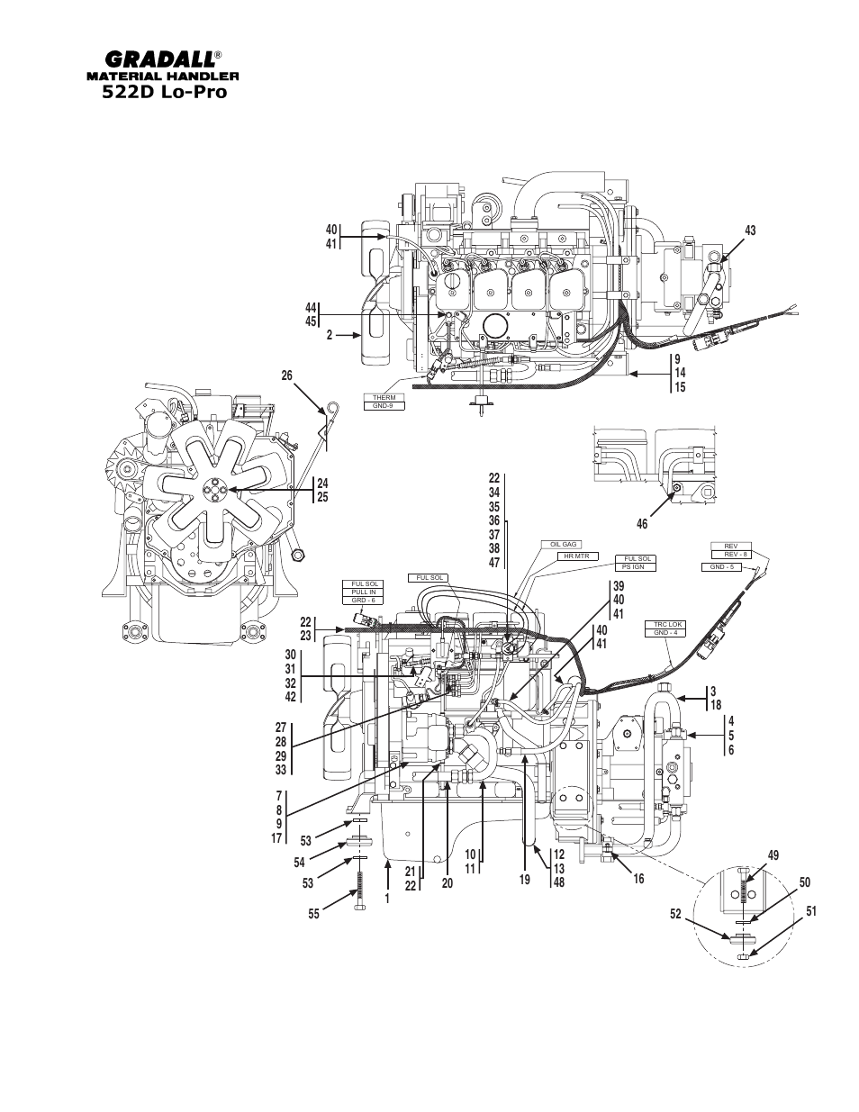 Section 5 engine & attaching parts | Gradall 524D LoPro User Manual | Page 47 / 166