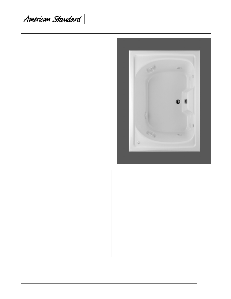 American Standard Williamsburg Elite Whirlpool 2805E User Manual | 2 pages