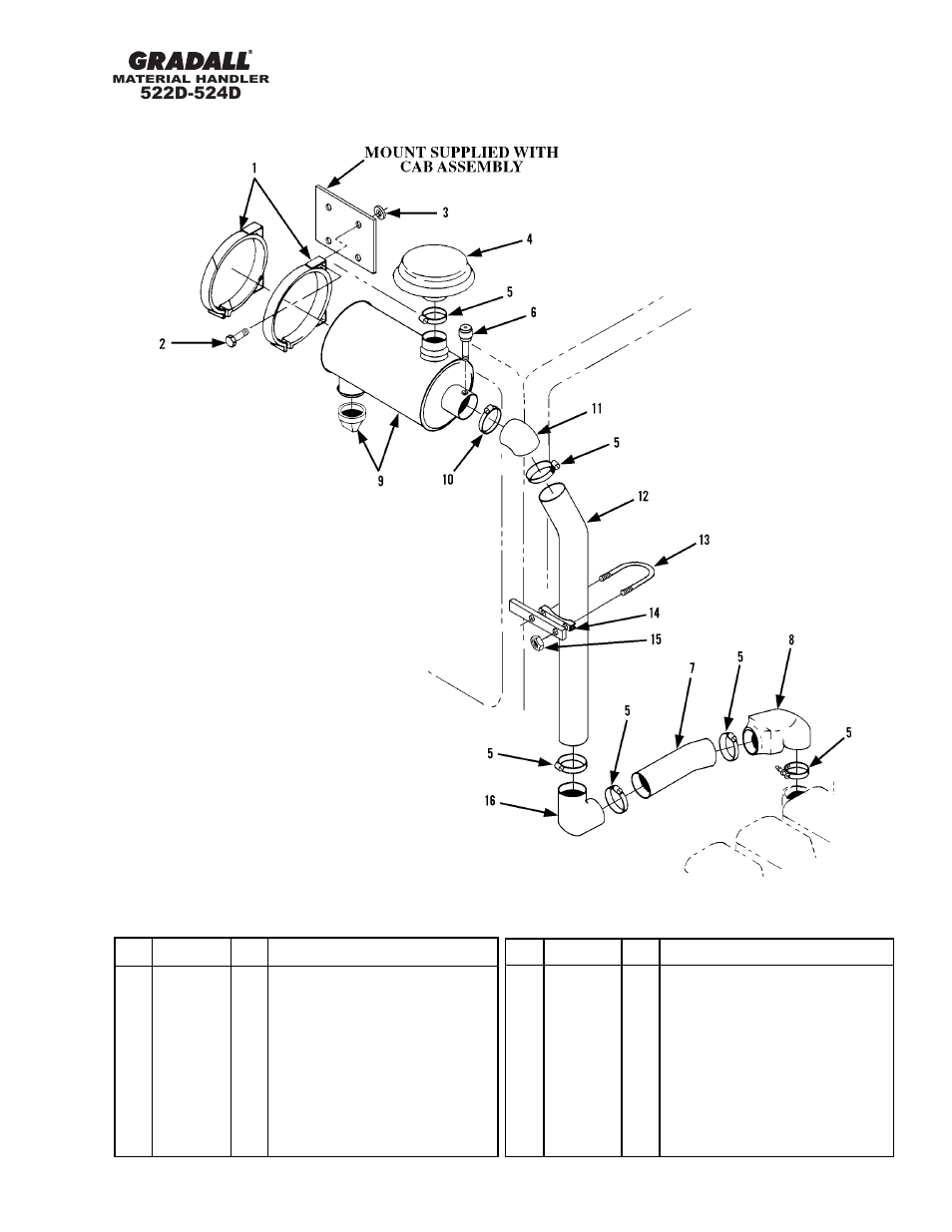 Engine & attaching parts air cleaner piping | Gradall 524D User Manual | Page 83 / 225