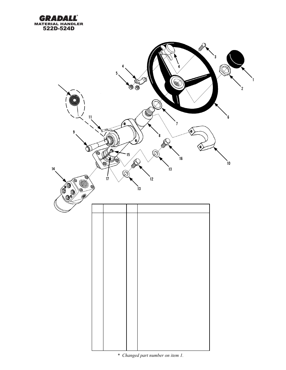 Tie strap & boot kit, Controls steering column & attaching parts | Gradall 524D User Manual | Page 99 / 225