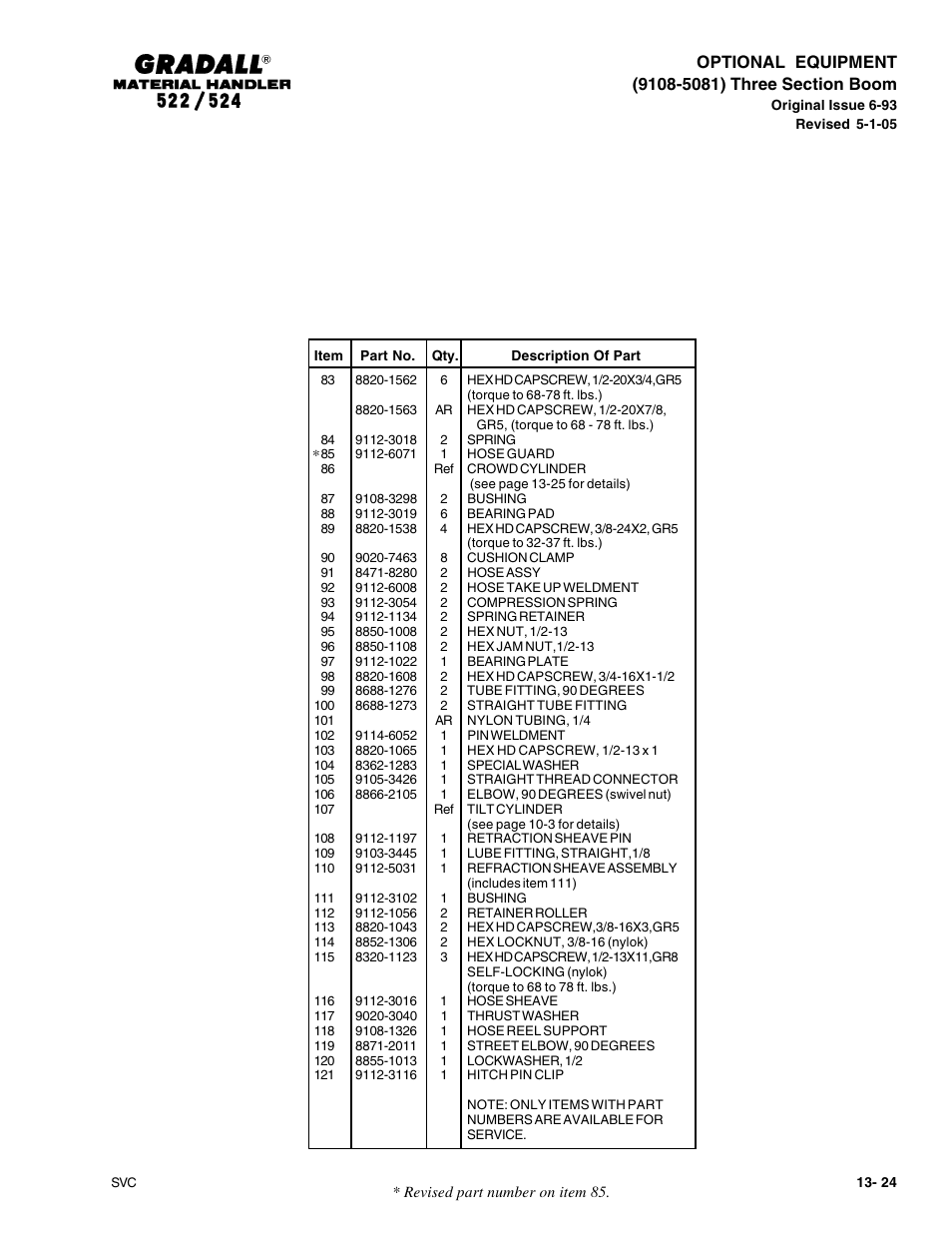 Gradall 524 Parts Manual User Manual | Page 287 / 312