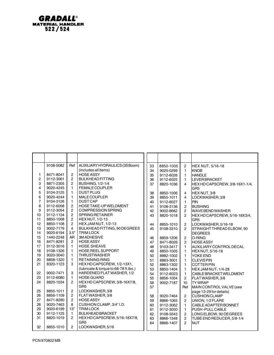 Gradall 524 Parts Manual User Manual | Page 296 / 312