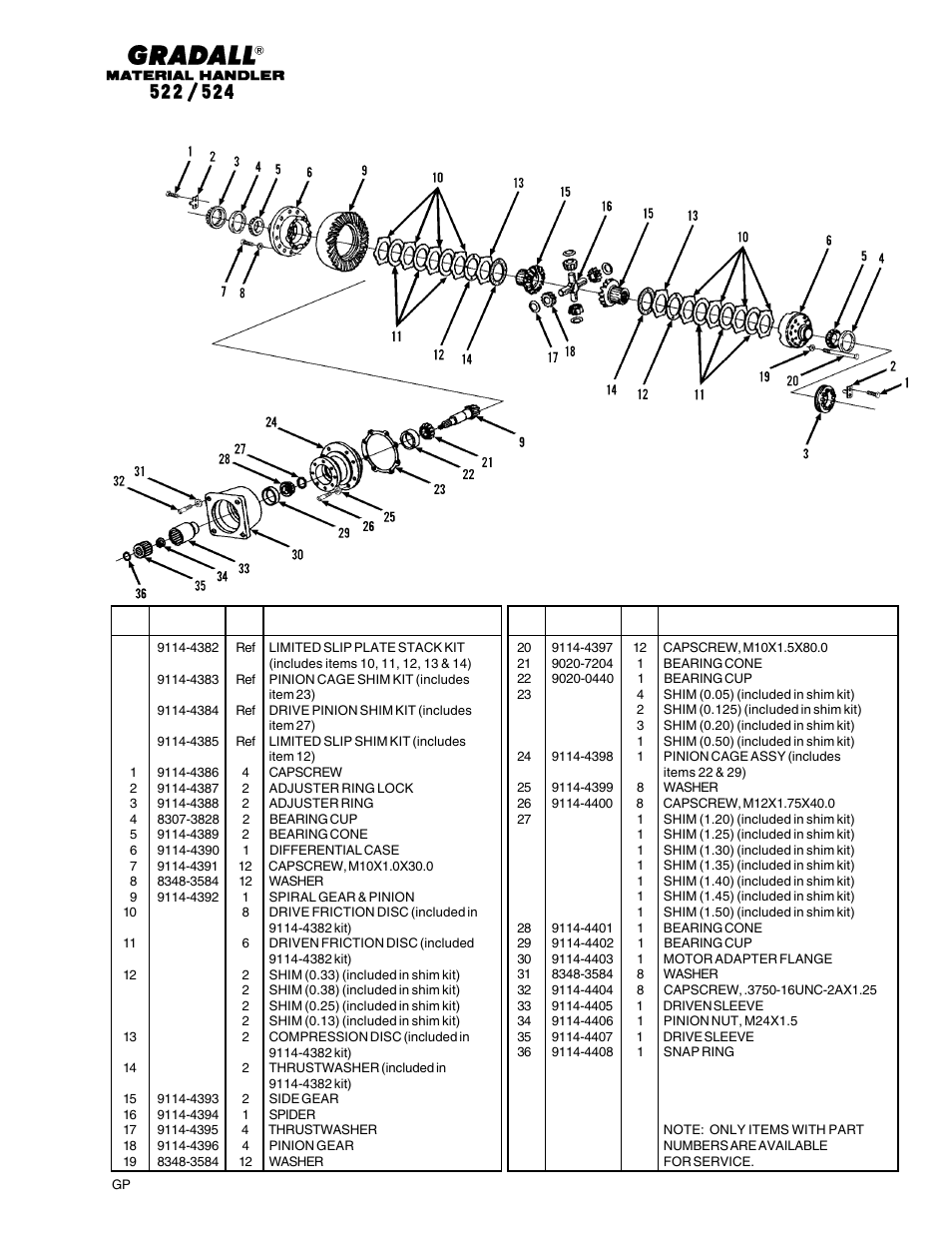 Drive train carrier assembly | Gradall 524 Parts Manual User Manual | Page 89 / 312