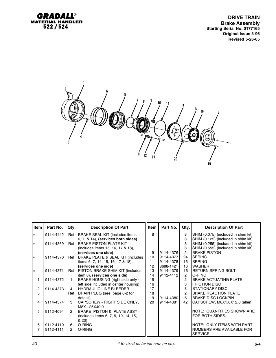Drive train brake assembly | Gradall 524 Parts Manual User Manual | Page 91 / 312