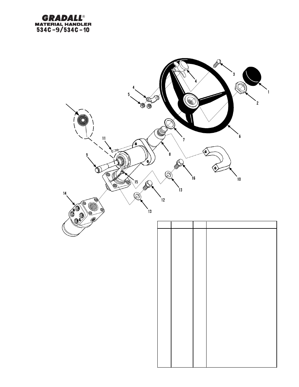 Tie strap & boot kit, Controls steering column & attaching parts | Gradall 534C-10 Parts Manual User Manual | Page 117 / 255