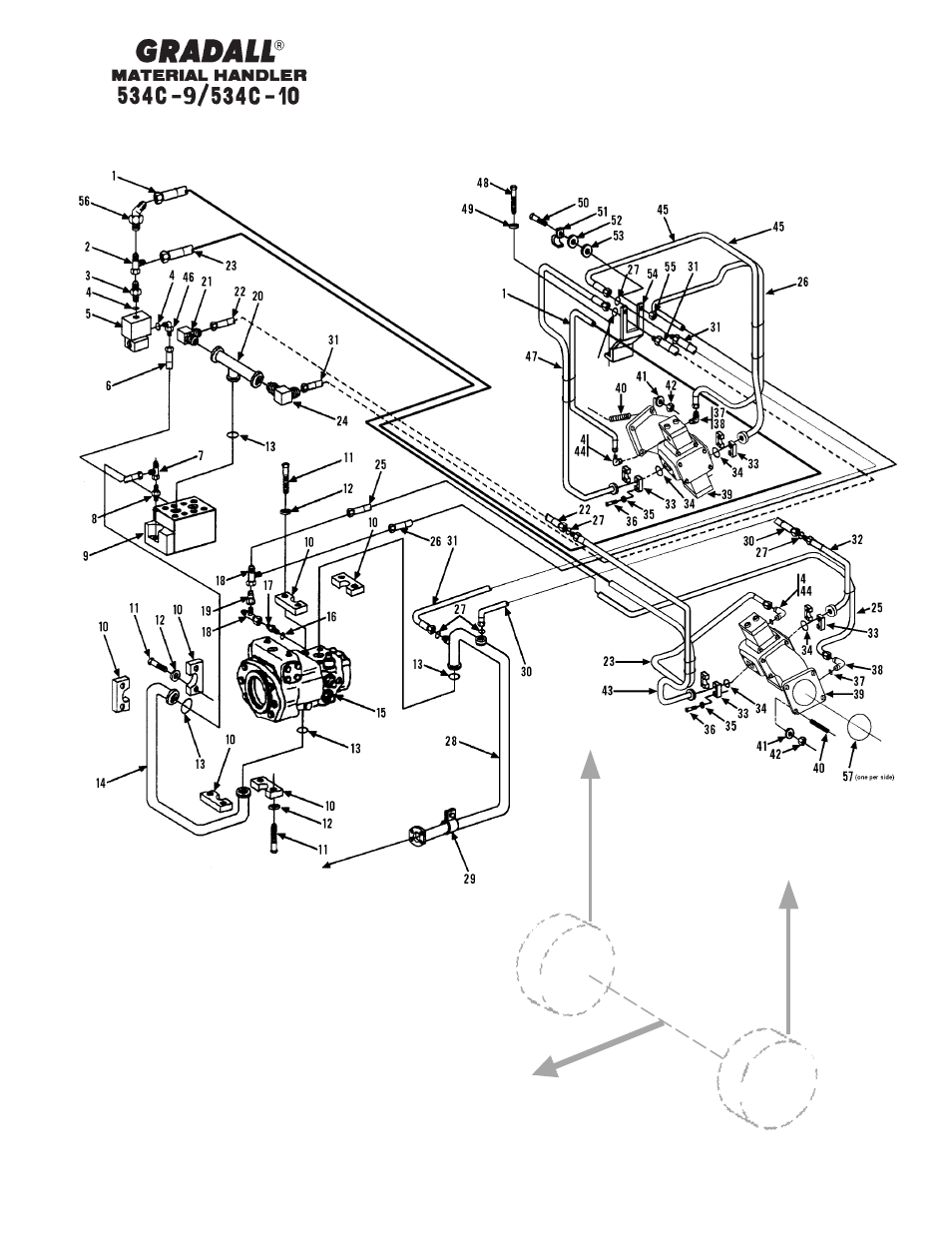 Hydraulic circuits rear drive circuit | Gradall 534C-10 Parts Manual User Manual | Page 136 / 255