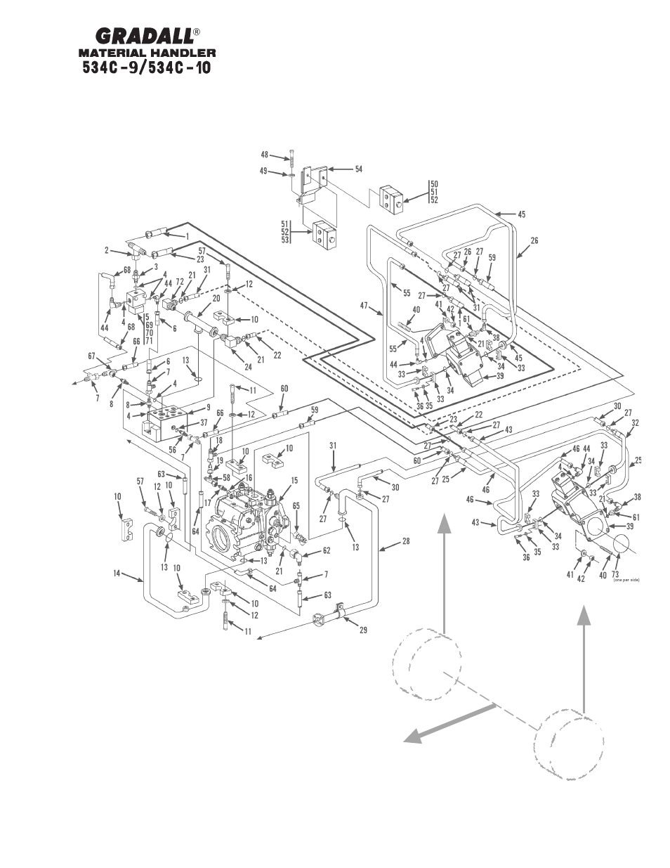 Hydraulic circuits rear drive circuit | Gradall 534C-10 Parts Manual User Manual | Page 138 / 255