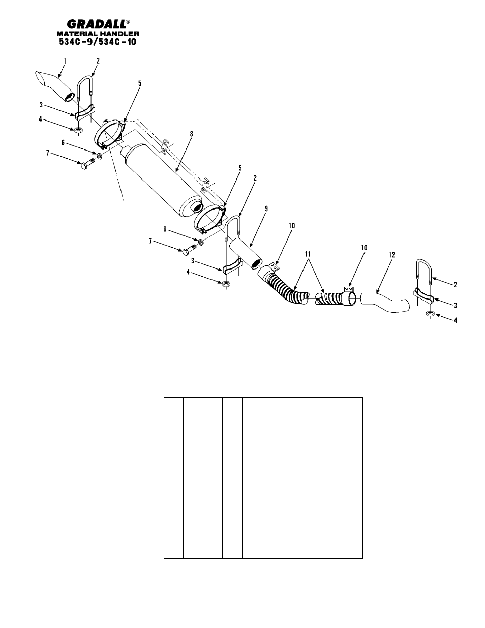 Engine & attaching parts exhaust system | Gradall 534C-10 Parts Manual User Manual | Page 87 / 255