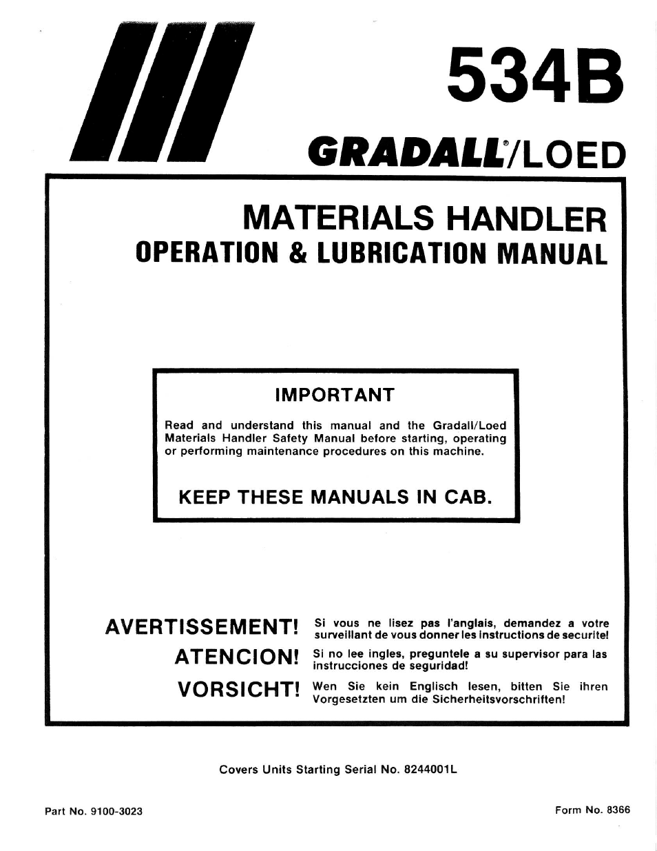 Gradall 534B (9020-7317) Service Manual User Manual | Page 31 / 244