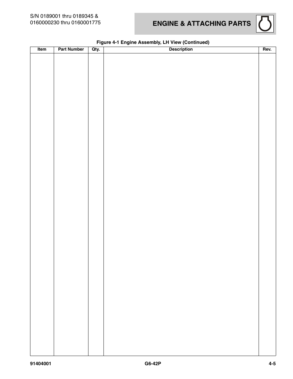 Engine & attaching parts | JLG G6-42P Parts Manual User Manual | Page 121 / 556