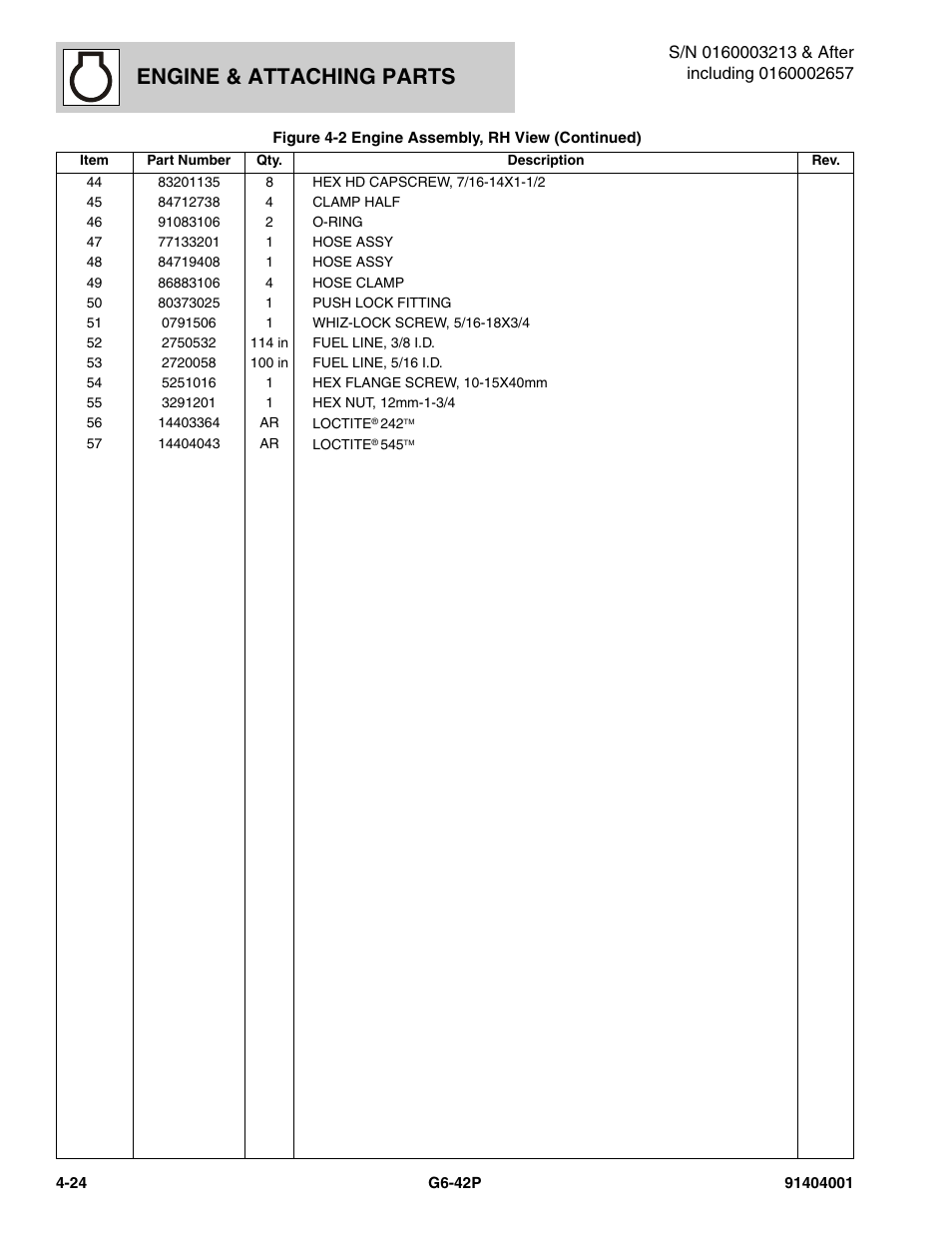 Engine & attaching parts | JLG G6-42P Parts Manual User Manual | Page 140 / 556