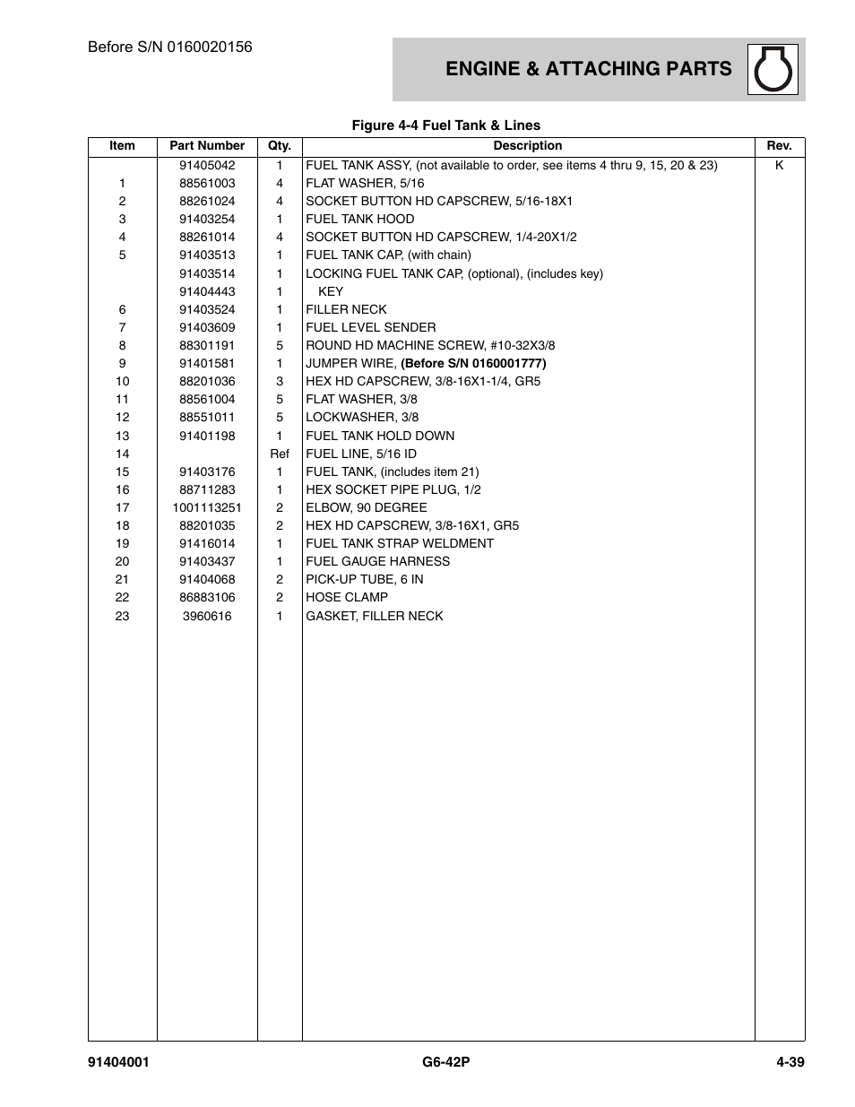 Engine & attaching parts | JLG G6-42P Parts Manual User Manual | Page 155 / 556