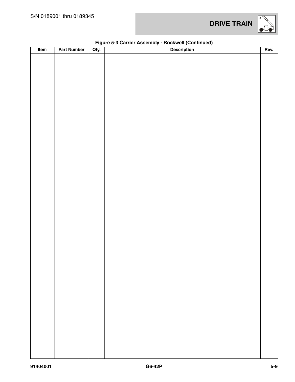 Drive train | JLG G6-42P Parts Manual User Manual | Page 181 / 556