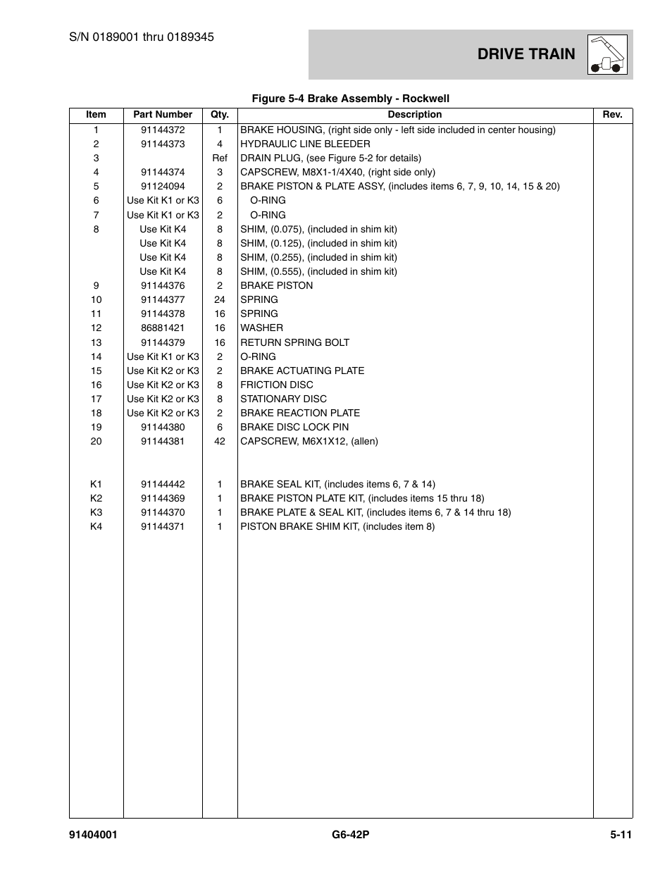 Drive train | JLG G6-42P Parts Manual User Manual | Page 183 / 556