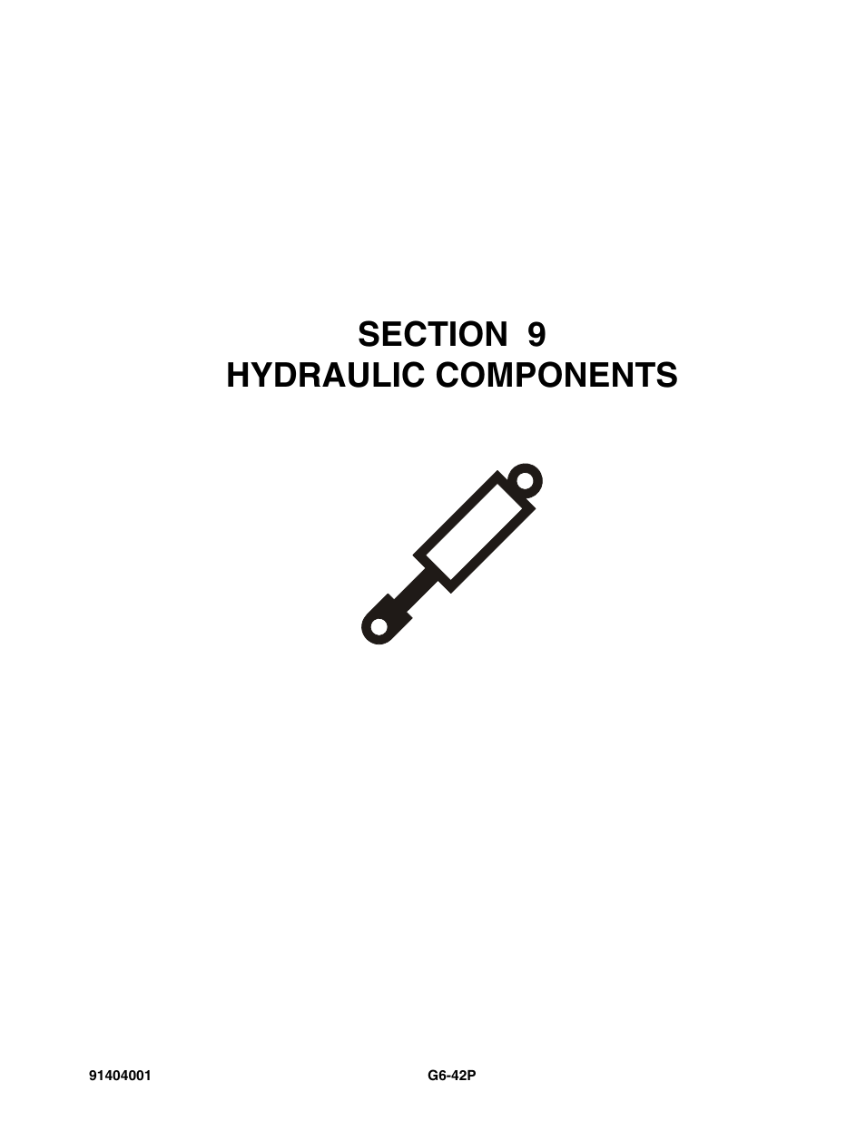 Section 9 hydraulic components, Section 9, Hydraulic components -1 | JLG G6-42P Parts Manual User Manual | Page 285 / 556