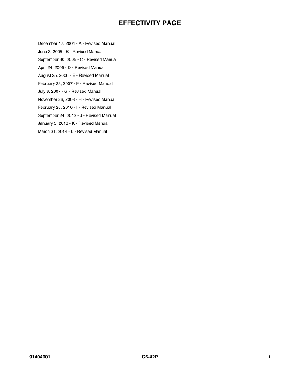 Effectivity page | JLG G6-42P Parts Manual User Manual | Page 3 / 556