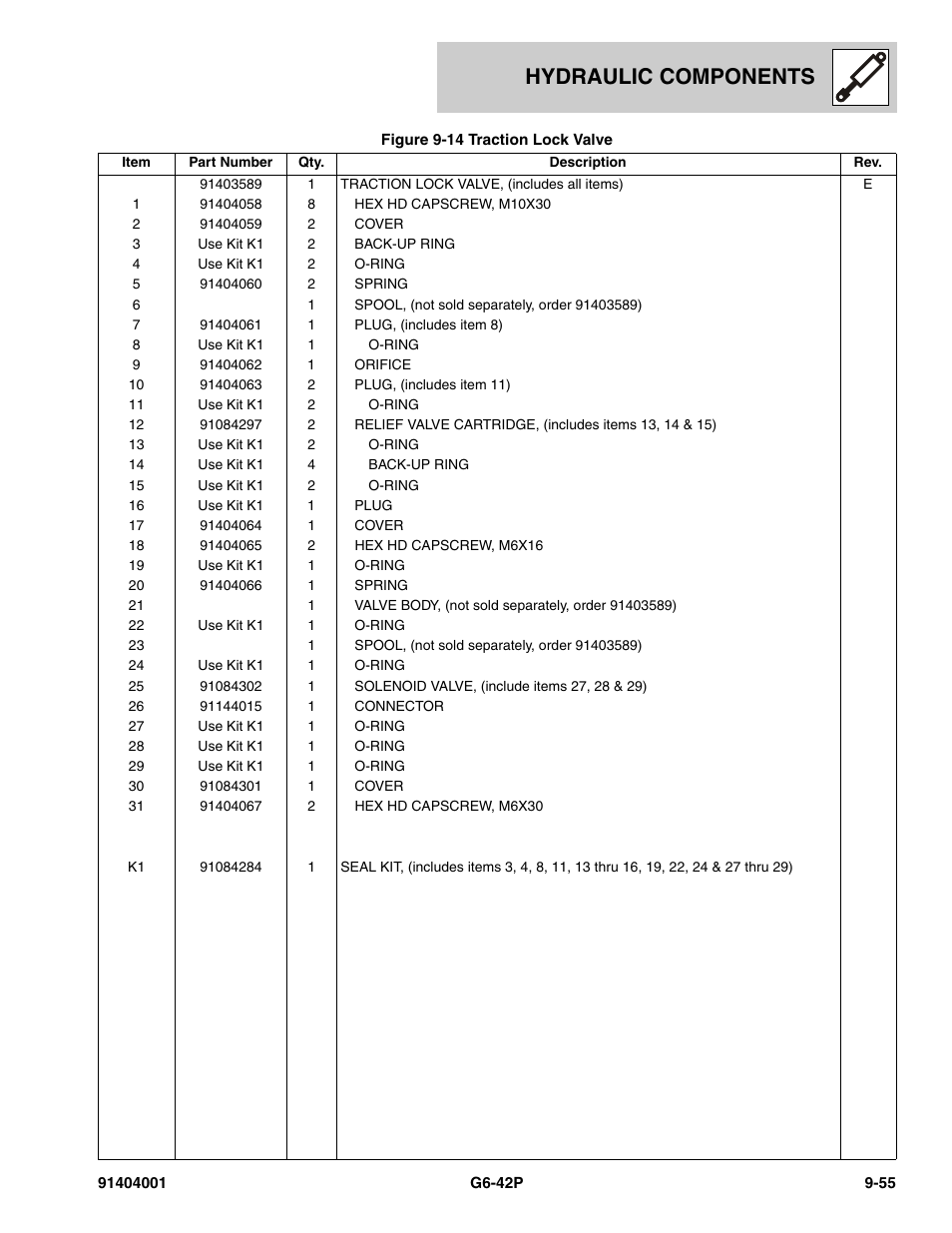 Hydraulic components | JLG G6-42P Parts Manual User Manual | Page 339 / 556