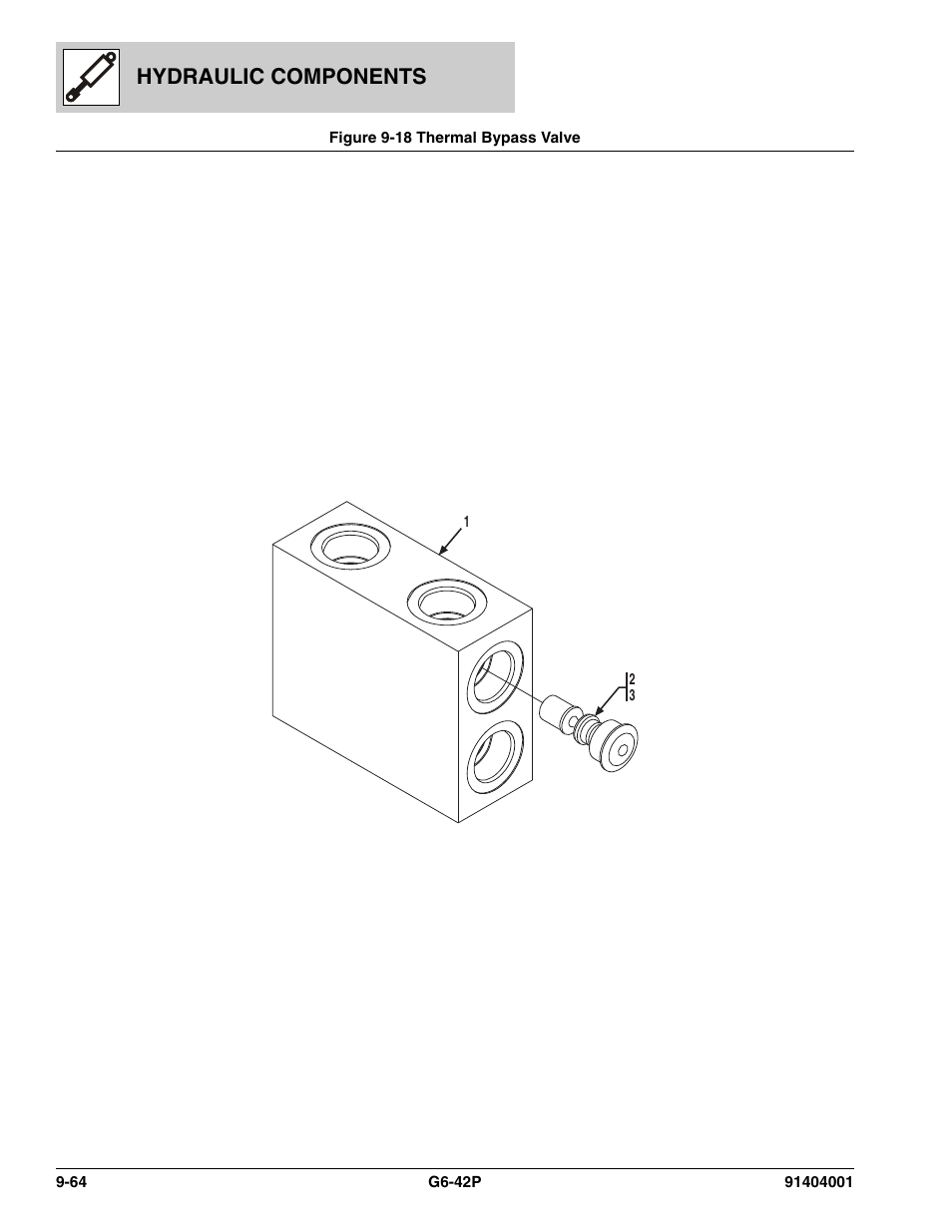 Figure 9-18 thermal bypass valve, Thermal bypass valve -64, Ve, (see figure 9-18 for details) | Hydraulic components | JLG G6-42P Parts Manual User Manual | Page 348 / 556