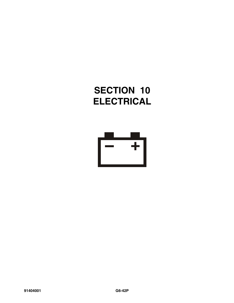 Section 10 electrical, Section 10, Electrical -1 | JLG G6-42P Parts Manual User Manual | Page 363 / 556