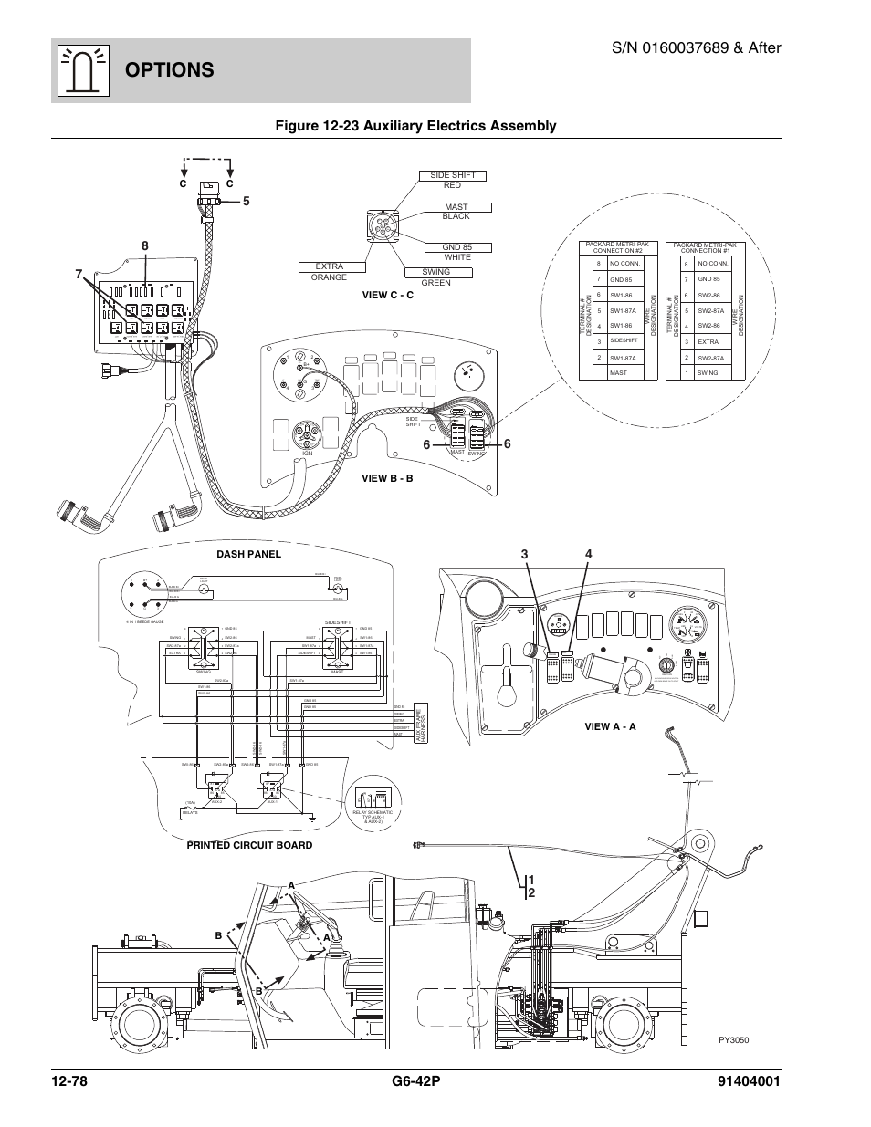 Options, Lt oil fuel 12+ gnd temp gr d gr d | JLG G6-42P Parts Manual User Manual | Page 474 / 556