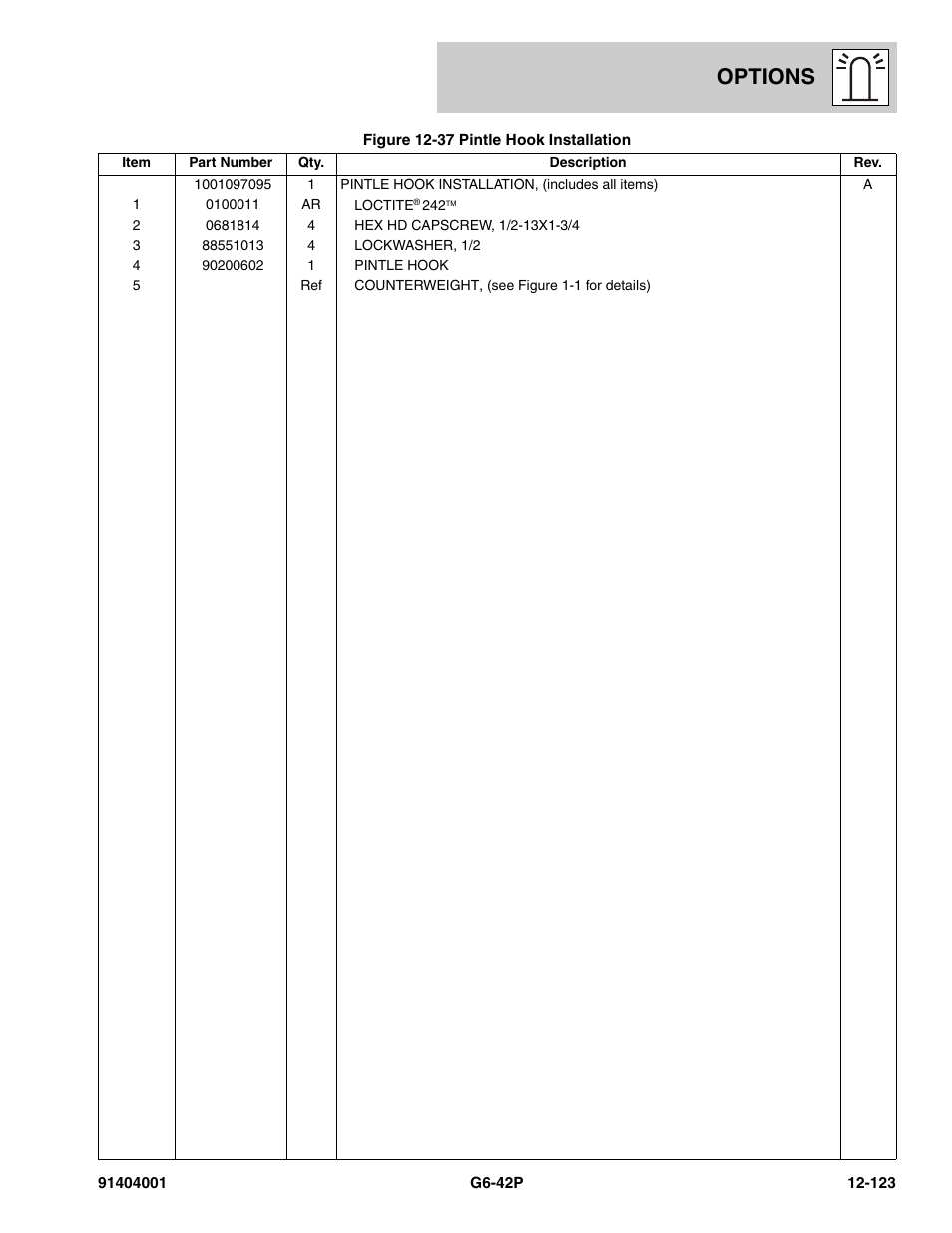 Options | JLG G6-42P Parts Manual User Manual | Page 519 / 556