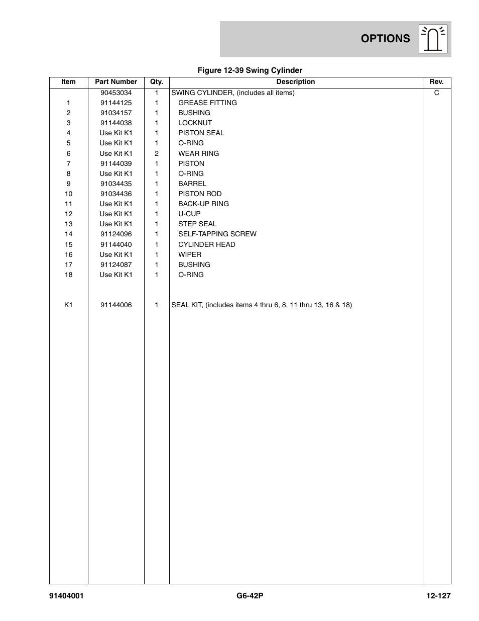 Options | JLG G6-42P Parts Manual User Manual | Page 523 / 556