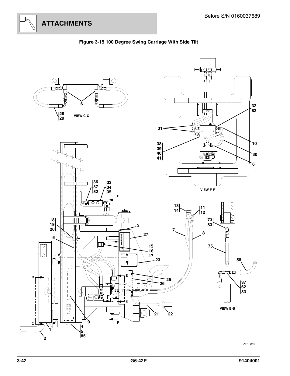 100 degree swing carriage with side tilt -42, Attachments | JLG G6-42P Parts Manual User Manual | Page 90 / 556