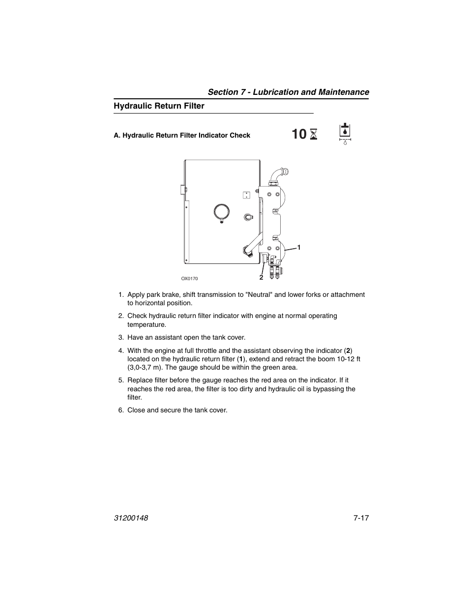 Hydraulic return filter, Hydraulic return filter -17 | JLG G6-42P Service Manual User Manual | Page 109 / 508