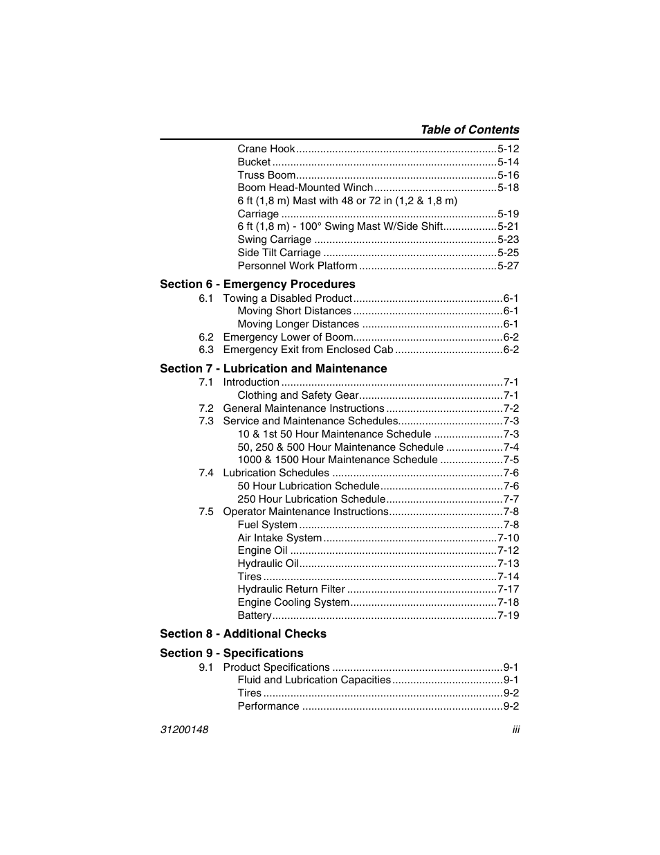 JLG G6-42P Service Manual User Manual | Page 11 / 508